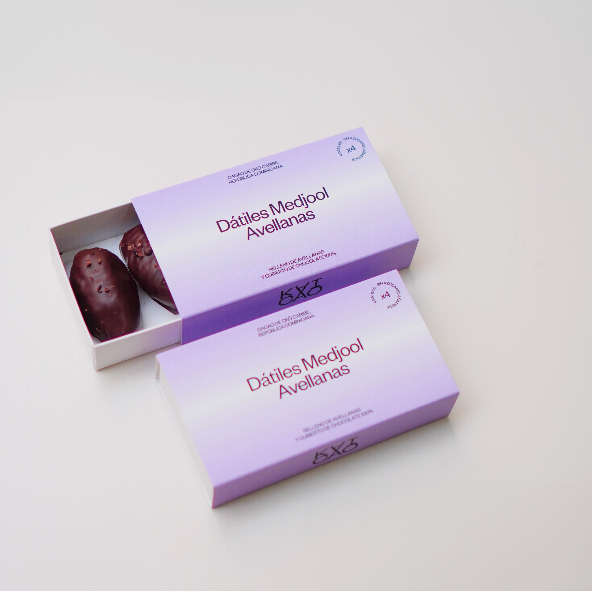 Medjool Date Filled With Hazelnuts Covered with 100% Chocolate