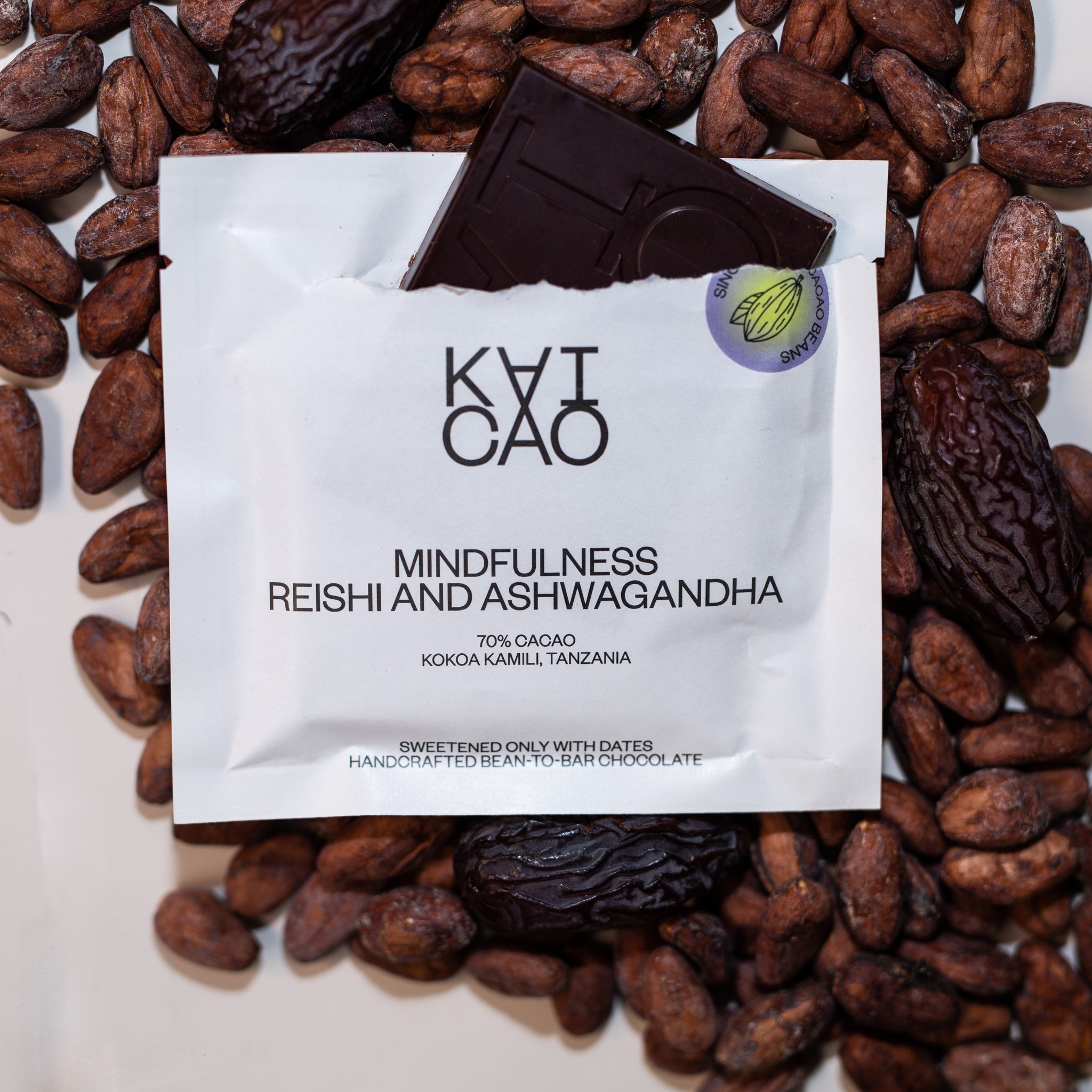 Mindfulness Functional Chocolate Bar - Daily Dose for Calm & Clarity with Reishi & Ashwagandha